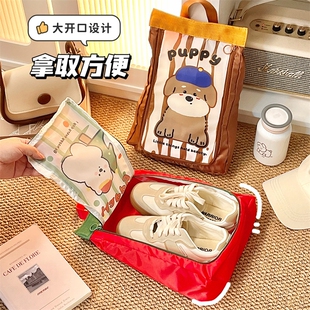 便携旅行鞋袋防水旅游手提包鞋子收纳包学生行李分装袋可爱卡通