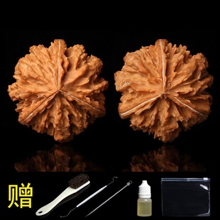 三棱三道筋小手捻文玩无拼接野外生灯笼异形大奔核桃随身手把玩件