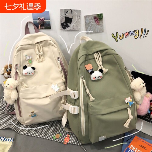 初中生书包女2024年新款女孩轻便大容量潮流高中女生高颜值尼龙布