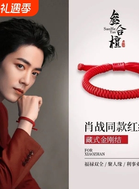 肖战同款手工编制金刚结手链藏式金刚结手绳本命年蛇年转运红绳