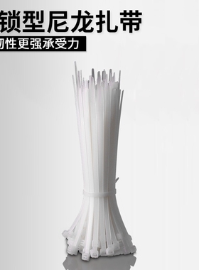 新款黑白色自锁式尼龙扎带条大中小号塑料线束带拉紧器一次性扎带