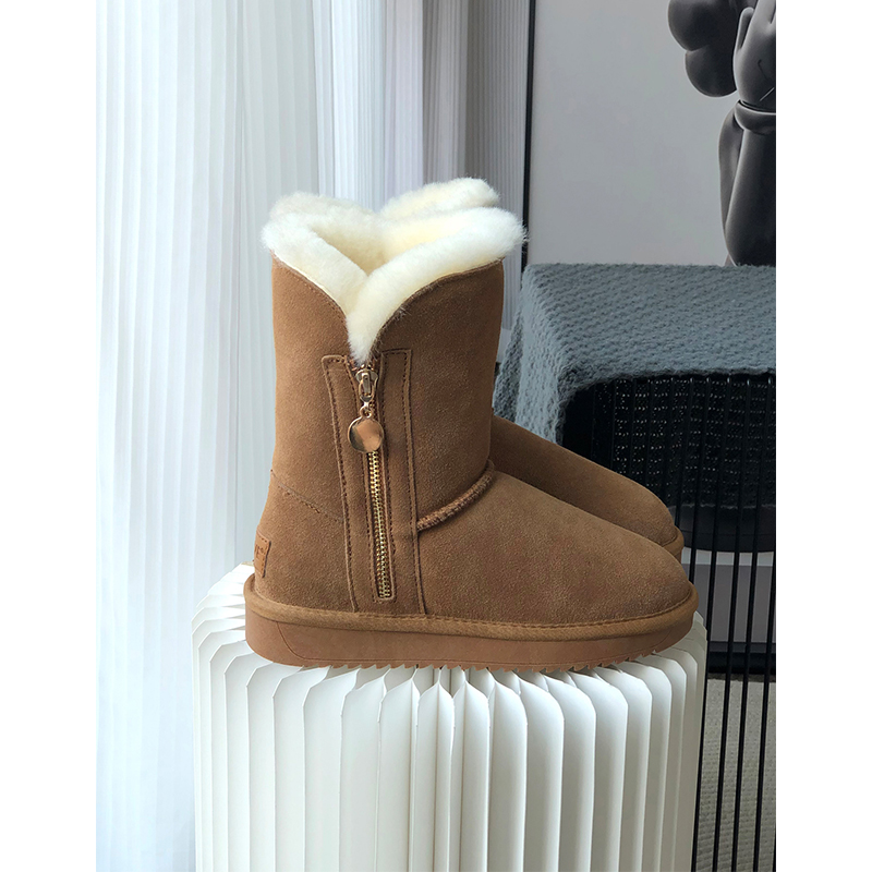 东北纯羊毛中筒厚底雪地靴