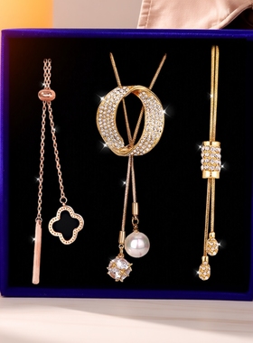 秋冬轻奢高档毛衣链女士新款潮流时尚百搭项链生日礼物送老婆妈妈