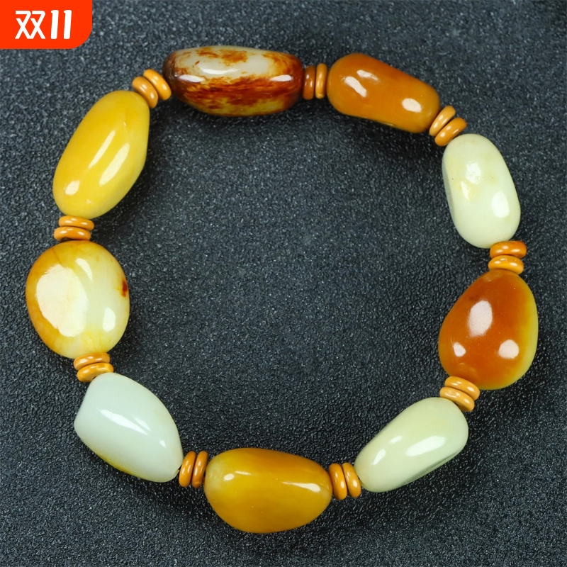 【送证书】新疆和田玉手串手链随行佛珠文玩玉石手串男女款送礼物