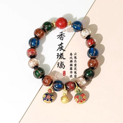 北京雍和香灰琉璃手串招财朱砂貔貅手链男女同款转运蓝吞金兽多宝