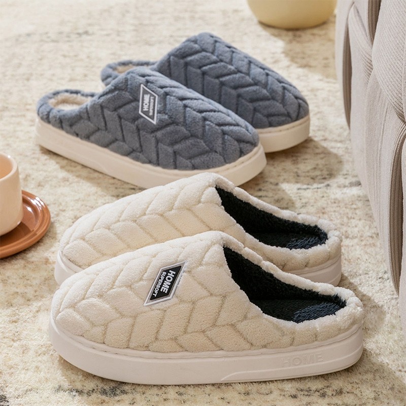 踩屎感棉拖鞋女士秋冬季室内家居厚底防滑毛毛绒保暖棉拖男款冬天
