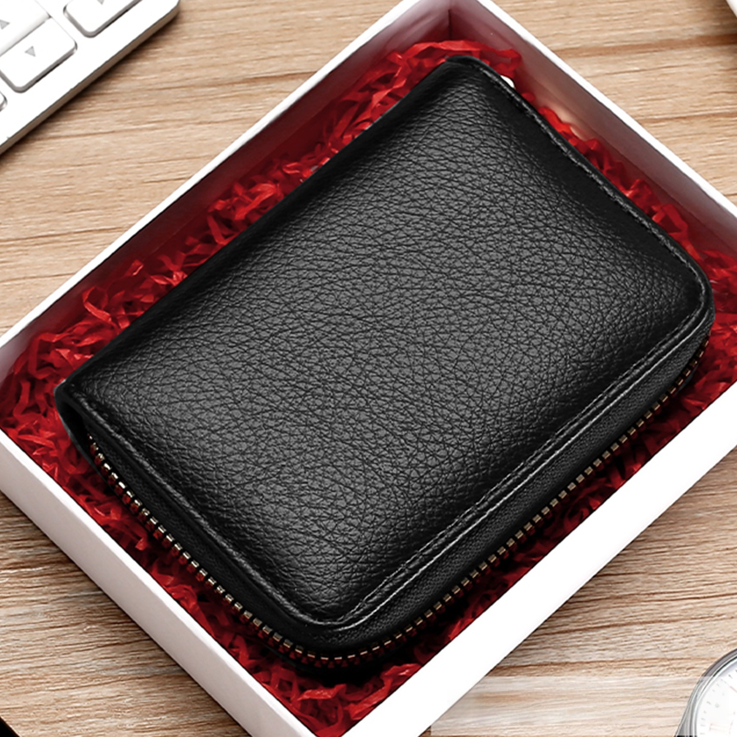 新款男士卡包防消磁防盗刷拉链证件卡套女大容量多卡位零钱收纳包