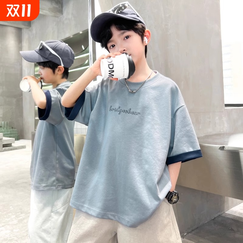 童装男童短袖t恤夏装2025新款夏季儿童中大童男孩夏款纯棉上衣潮t