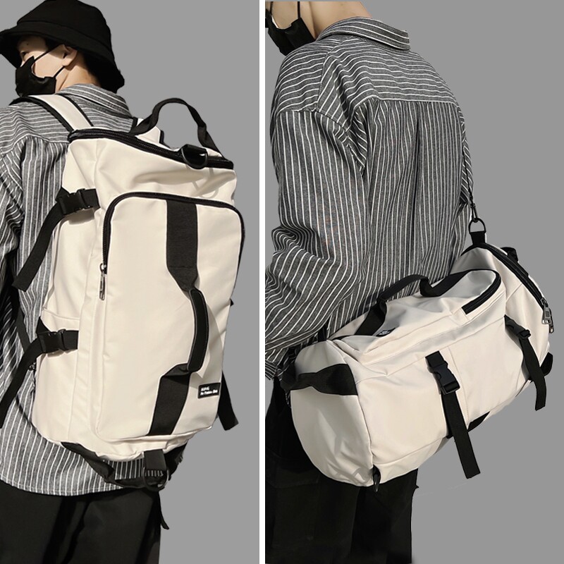 出差双肩包大容量斜挎包男健身背包旅行旅游大学生书包通勤防水