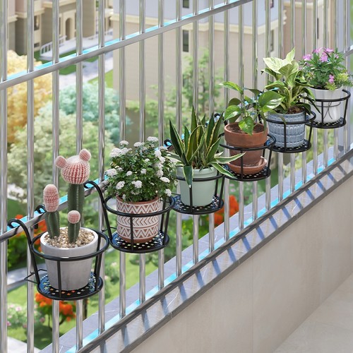 阳台花架置物架2024新款悬挂铁艺挂式花盆架室内栏杆防盗网花架子