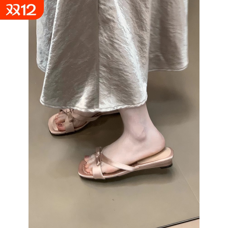 一字拖蝴蝶结凉鞋女|116人收藏
