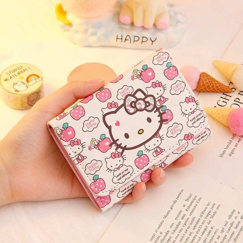 2026新款可爱卡通零钱包女韩版折叠搭扣短款轻薄卡包女迷你小钱包