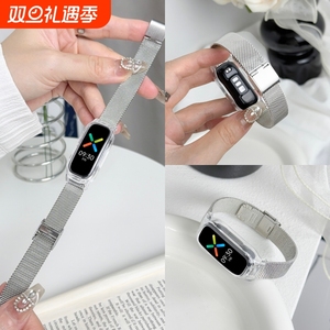 适用于oppo band手环表带金属不锈钢卡扣款替换带oppo智能运动版时尚活力eva限定版腕带可调节男女生夏季透气