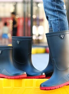 欧美雨鞋男款短中高筒防滑胶雨靴