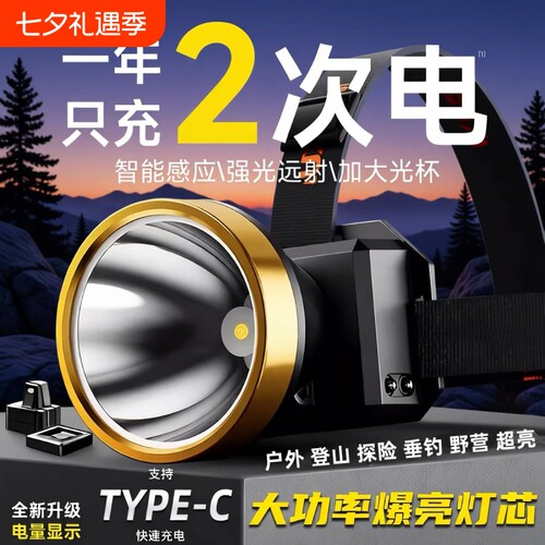 公牛适用头灯野外强光超亮户外灯