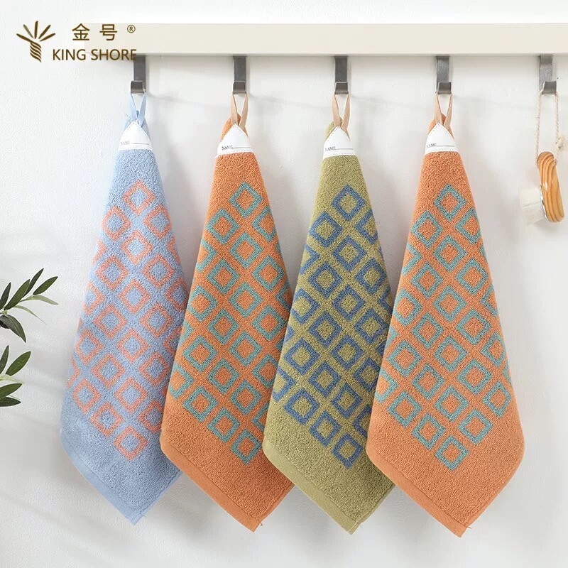 金号纯棉毛巾成人A类透气家用洗脸吸水格子男女情侣面巾方巾