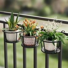 阳台花架铁艺悬挂式花盆挂架栏杆绿萝花架子置物架护栏挂钩绿植