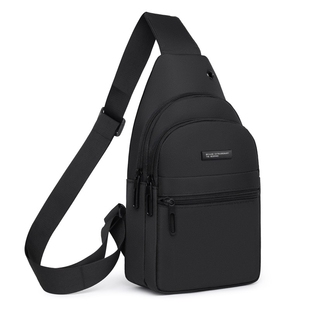 男胸包牛津布防泼水多隔层男士旅行运动胸前斜挎包休闲单肩小背包