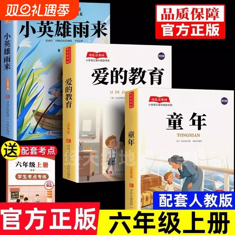 2025年新版六年级上册必读课外书小英雄雨来爱的教育童年高尔基快