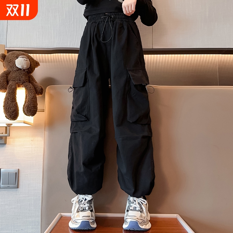 女童裤子2025新款秋装儿童网红洋气时髦工装裤春秋款大童休闲裤潮