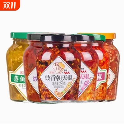 坛坛乡朝天椒280g湖南特产蒜香豉香拌饭蒸鱼辣椒酱下饭剁椒鱼头