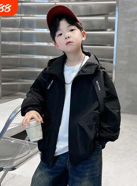 男童春季新款长袖冲锋衣