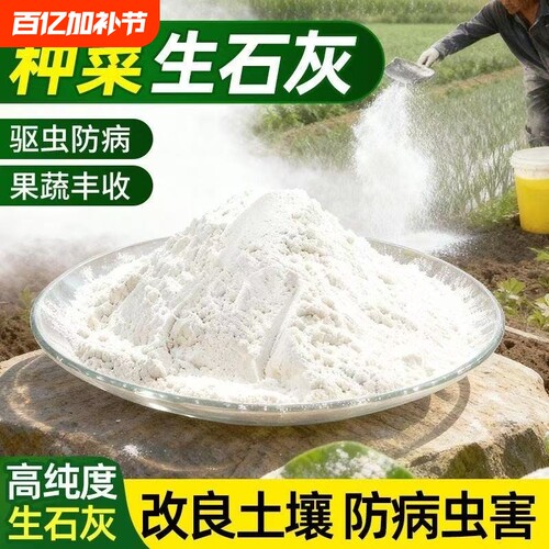 种菜专用石灰粉生石灰杀虫消毒干燥剂菜地驱蛇粉土壤除湿杀菌稻壳