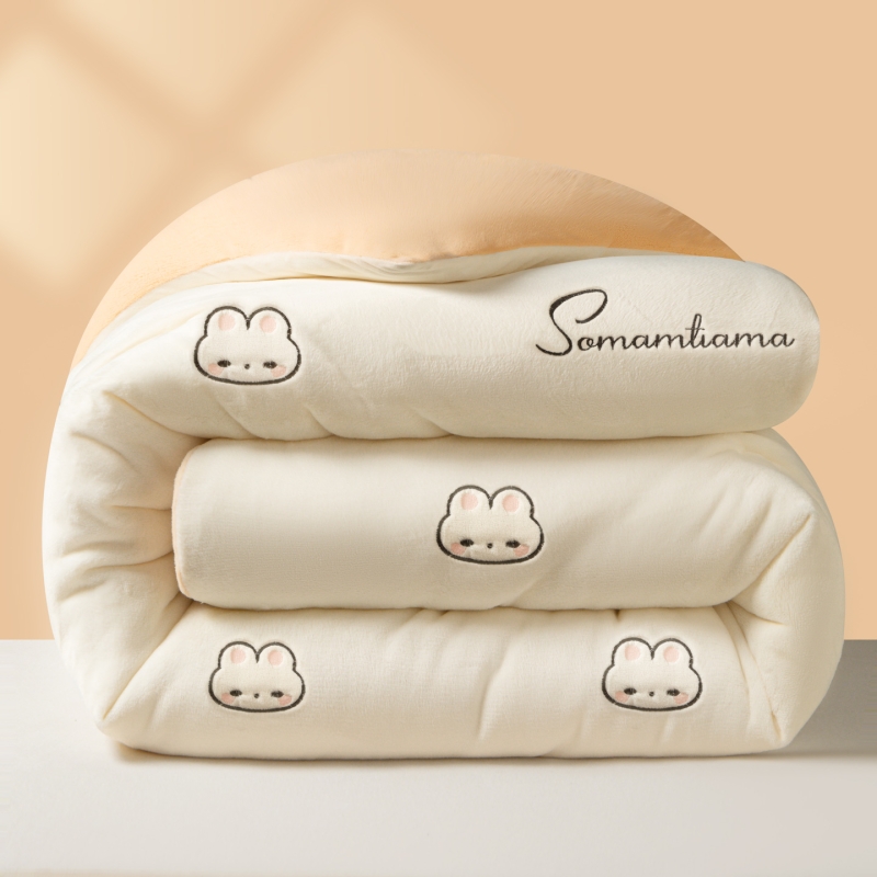 雅鹿2025新款牛奶绒被子冬被冬季棉被加厚保暖被芯被春秋被绒10斤