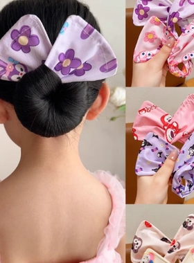 库洛米魔术扭扭夹女童盘发器发夹蝴蝶结丸子头发箍发带神器不伤发