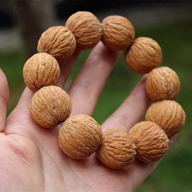 拉丝金丝猴头核桃佛珠菩提手串链深纹高桩手持把件盘文玩饰品土豪