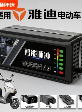 适配雅迪电动车充电器电瓶48V12AH60V72V20A新国标铅酸石墨烯通用