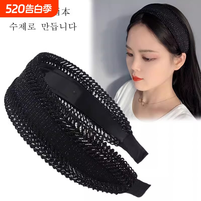 发箍原创韩国显年轻遮白发发卡压发饰品网红带齿宽头窟洗脸发带女