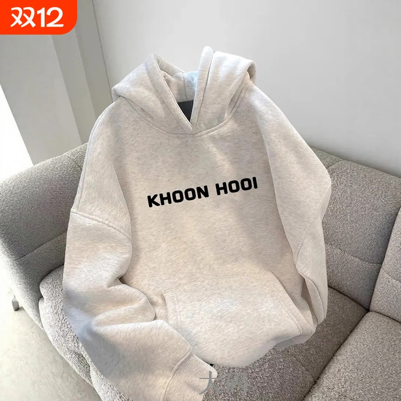 新款春秋季薄款连帽卫衣男女2025爆款大码长袖上衣外套冬加绒加厚