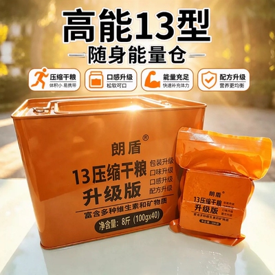 朗盾13压缩干粮饼干军粮应急储备粮食饱腹90保质期铁桶装长期徒步