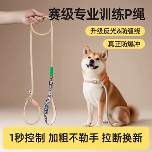 小狗狗牵引绳防爆冲p绳狗炼遛狗绳中大型犬柴犬柯基防挣脱拴狗绳