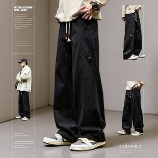 秋冬美式 子男款 宽松直筒长裤 加绒阔腿运动休闲裤 春秋 工装 子男装 裤
