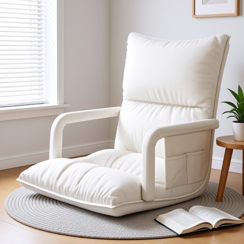 床上靠背椅学生宿舍榻榻米单人折叠椅子家用飘窗可躺可睡懒人沙发