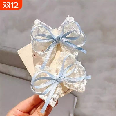 蕾丝蝴蝶结飘带花边鸭嘴夹