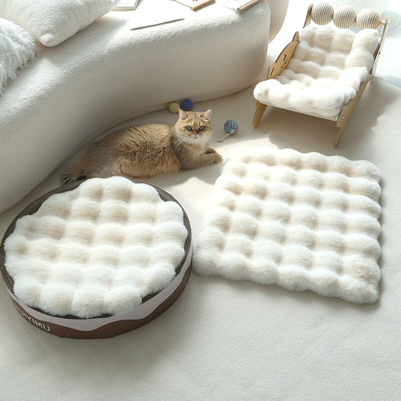 猫垫子睡觉垫圆形加厚加绒坐垫大猫狗窝兔毛绒猫咪垫保暖宠物垫子