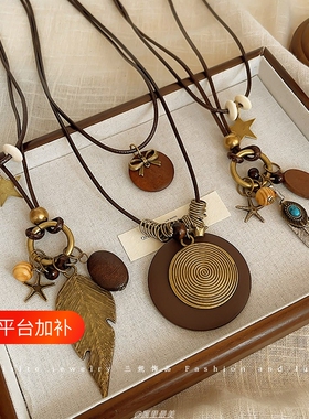 波西米亚民族风蝴蝶吊坠项链