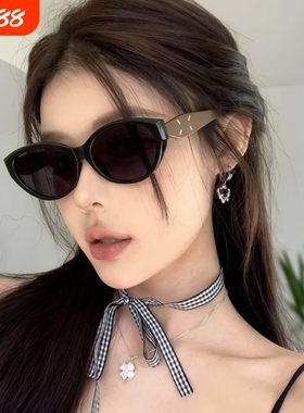 猫眼墨镜女防晒太阳镜可配近视带度数男防紫外线偏光镜片新款圆脸