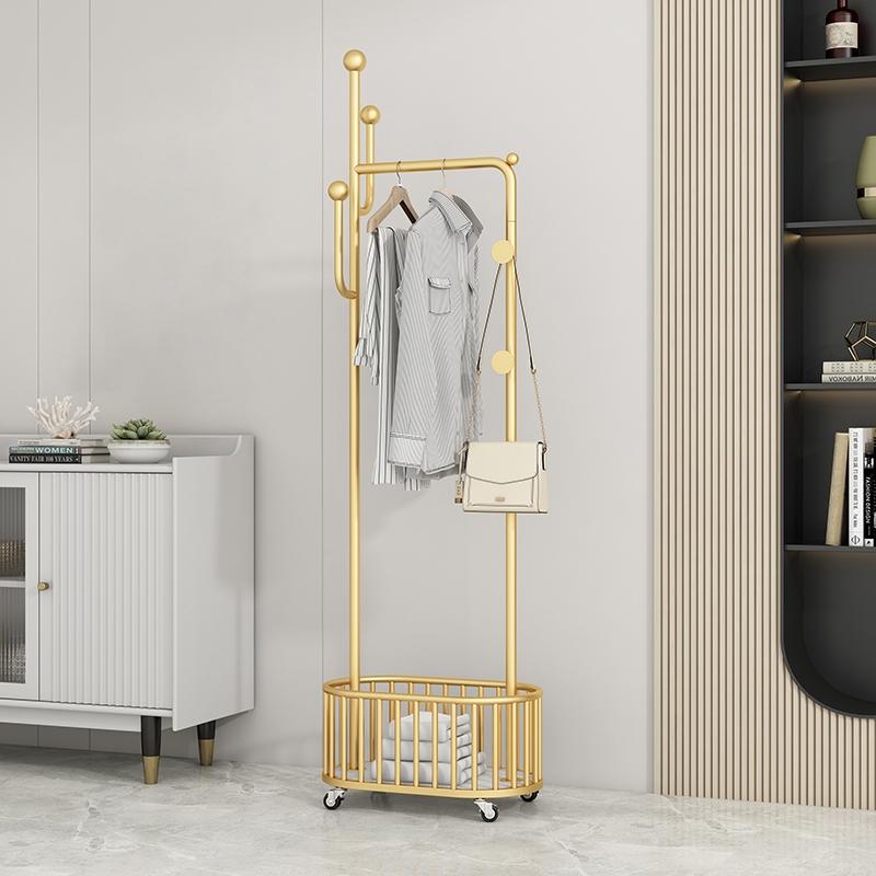 衣架带轮移动衣帽架落地卧室挂衣架家用客厅衣服收纳架结实置物