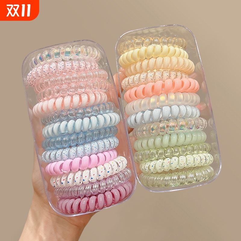 不勒电线圈电话线发圈大号彩色发绳高级感无痕头绳女扎头发皮筋夏