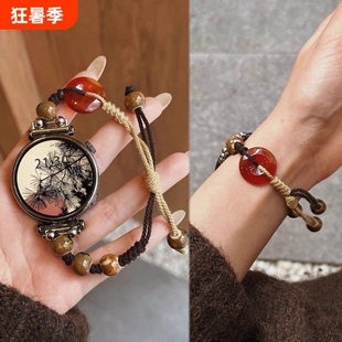 陶瓷适用华为GT5表带新款gt4串珠GT3智能手表watch5男女款腕带夏天小米watchs4高级新中式41mm古风女表国风