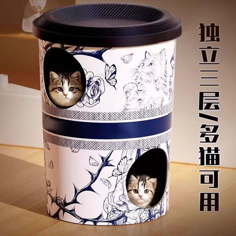 霸王茶姬猫抓板猫窝成猫幼猫磨爪瓦楞纸猫抓桶猫玩具四季通用三层