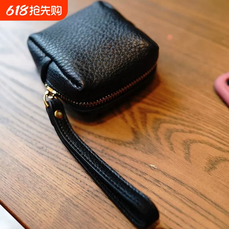 简约皮质韩版钥匙包迷你手拎大容量耳机口红硬币文玩收纳包零钱包