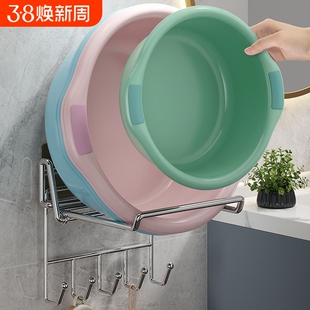 脸盆收纳架浴室柜下脸盆架卫生间洗漱台底部盆子伸缩挂架置物架子