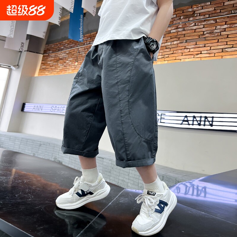 男童裤子夏装2026新款儿童运动休闲裤夏季薄款中大童七分裤潮速干