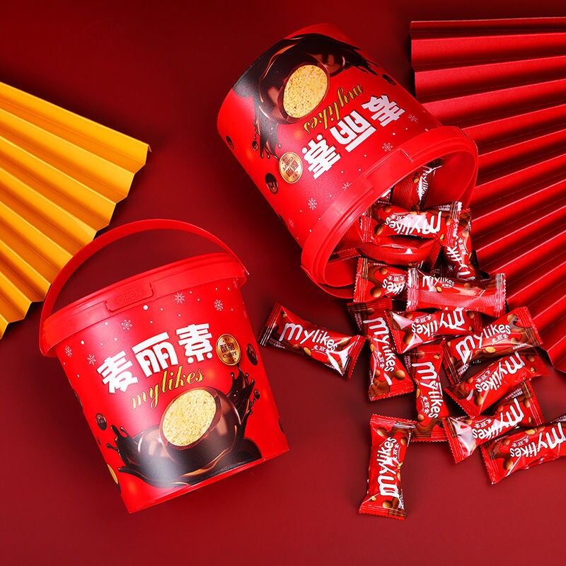 麦丽素脆芯巧克力豆桶装零食糖果独立小包装喜糖散装代可可脂健康