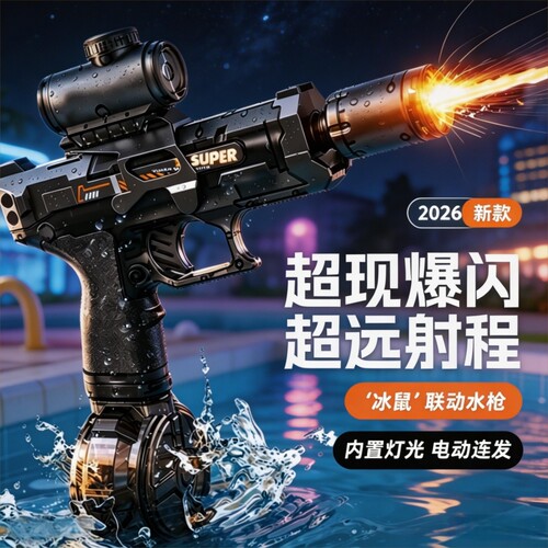 2026新款科技火光冰鼠爆电动水枪